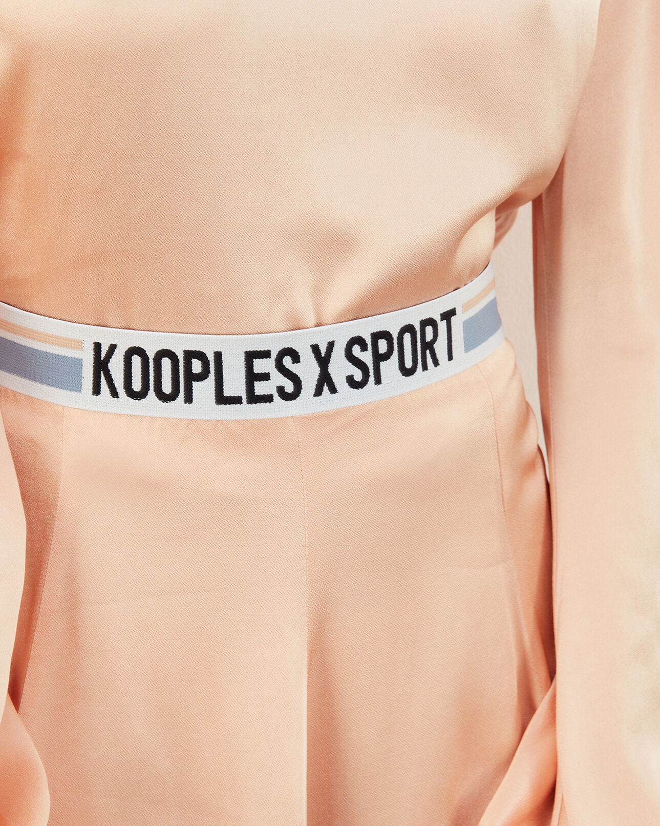 The Kooples FEMME PEACH jupe patineuse fluide orange bande logo
