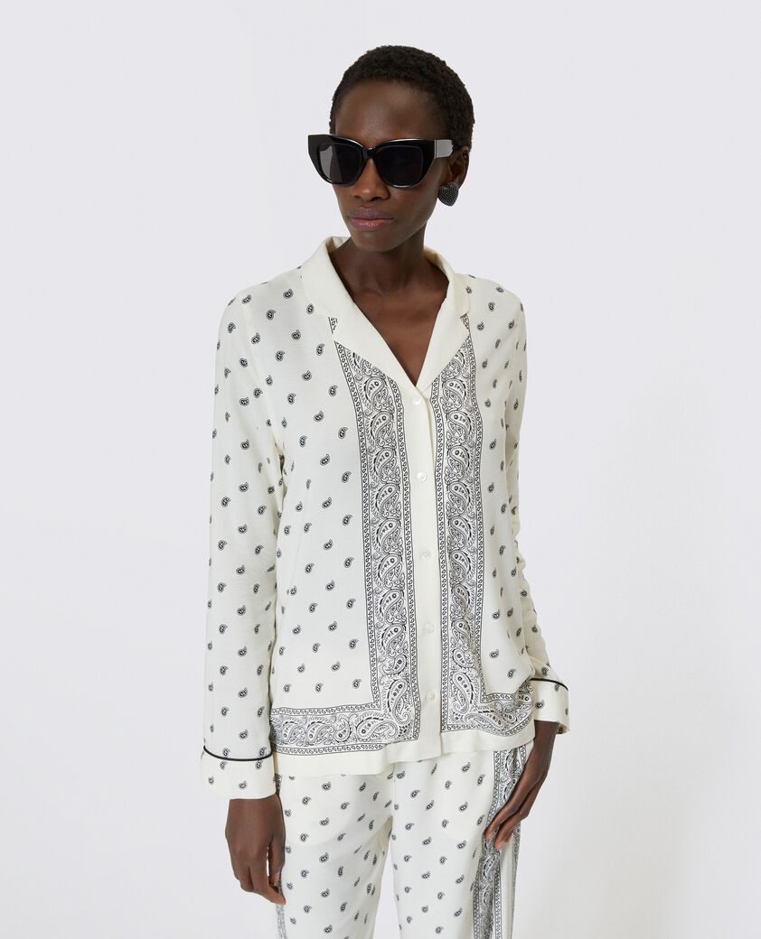 The Kooples WOMEN WHITE / BLACK ecru bandana shirt