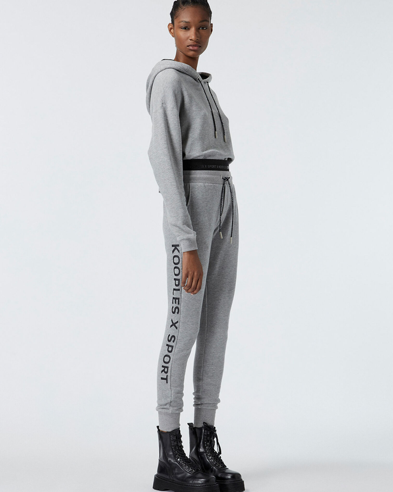 Grey logo jogging suit, LIGHT GREY MELANGE, hi-res image number null