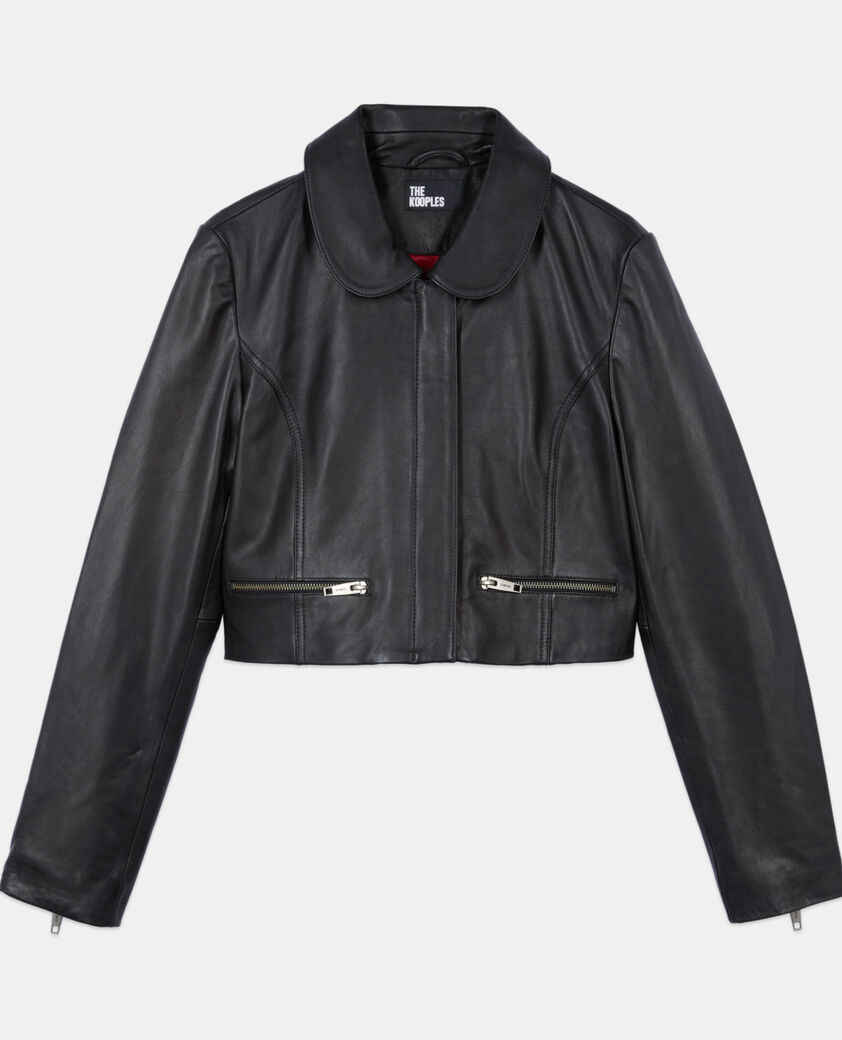The Kooples WOMEN BLACK black leather jacket
