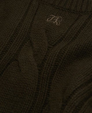 The Kooples HOMME DARK GREEN pull en cachemire vert foncé