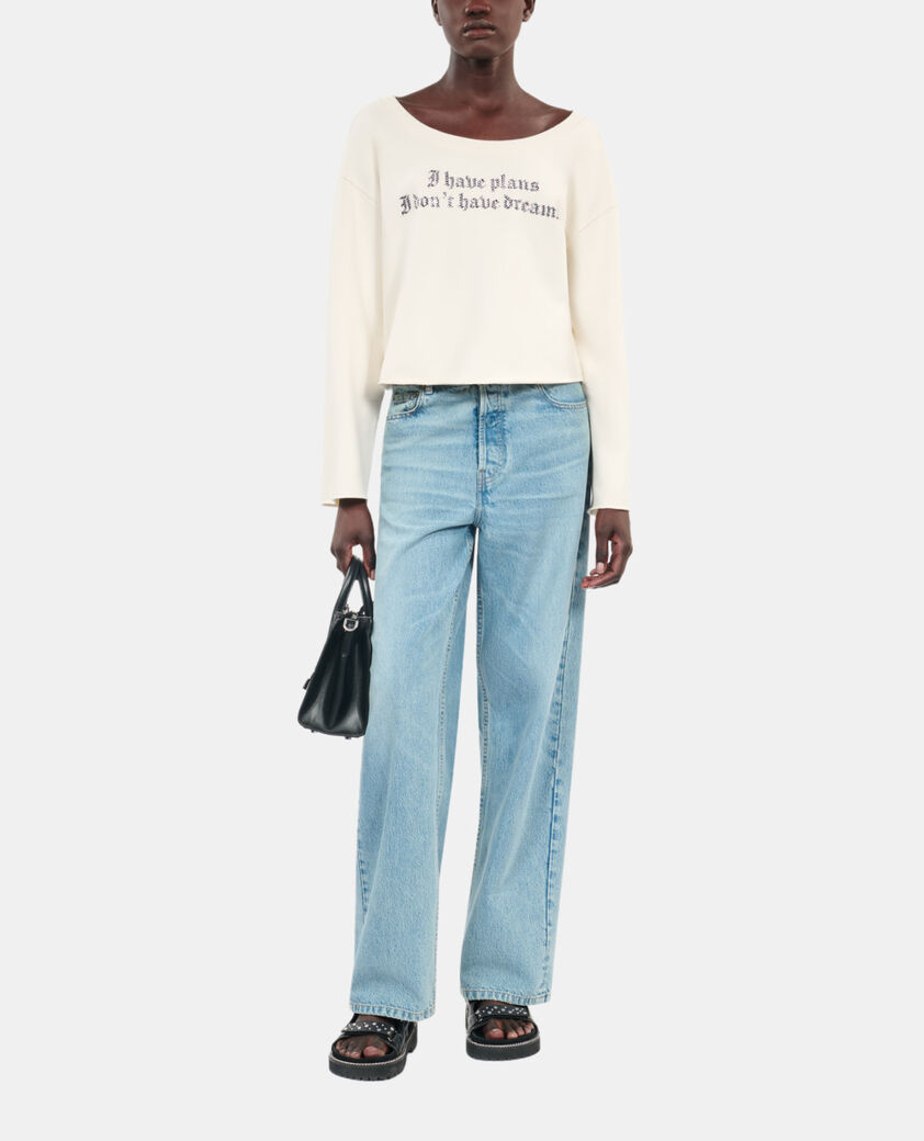 The Kooples FEMME ECRU sweatshirt avec s&eacute;rigraphie &eacute;cru