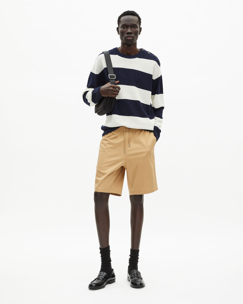 The Kooples MEN BEIGE beige elasticated waist shorts