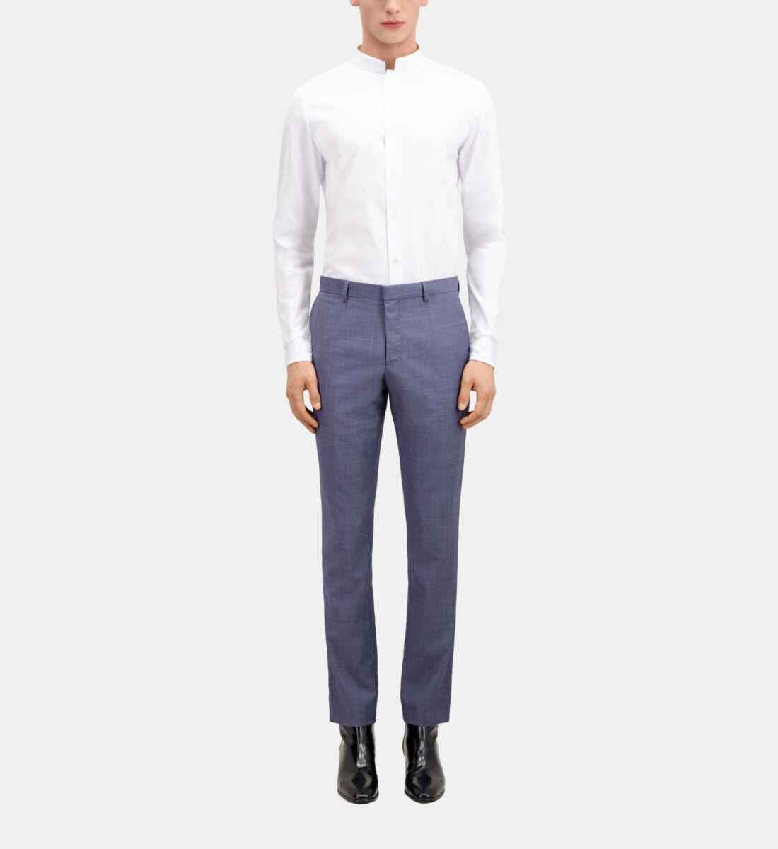 Blue and grey checkered wool suit trousers The Kooples UK