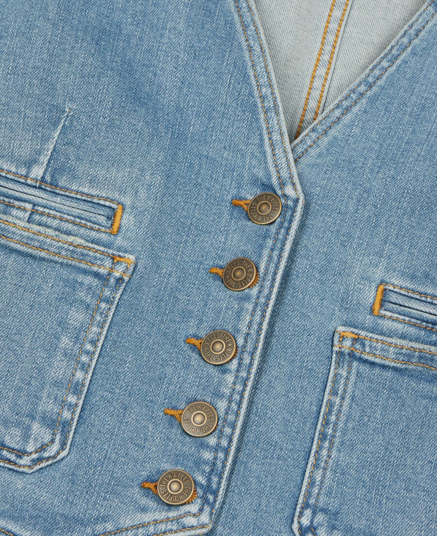 The Kooples F BLUE blue denim waistcoat