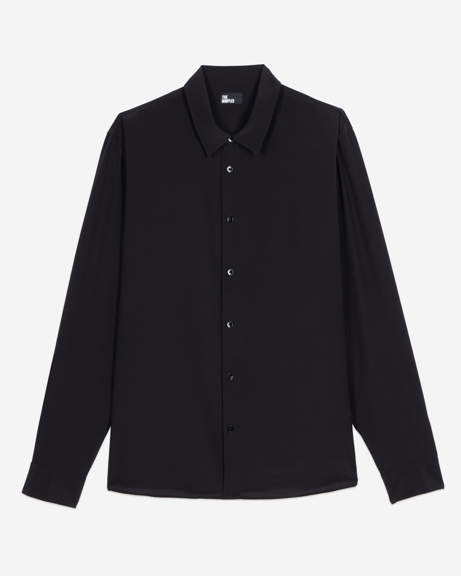 Black silk shirt, BLACK, hi-res image number null