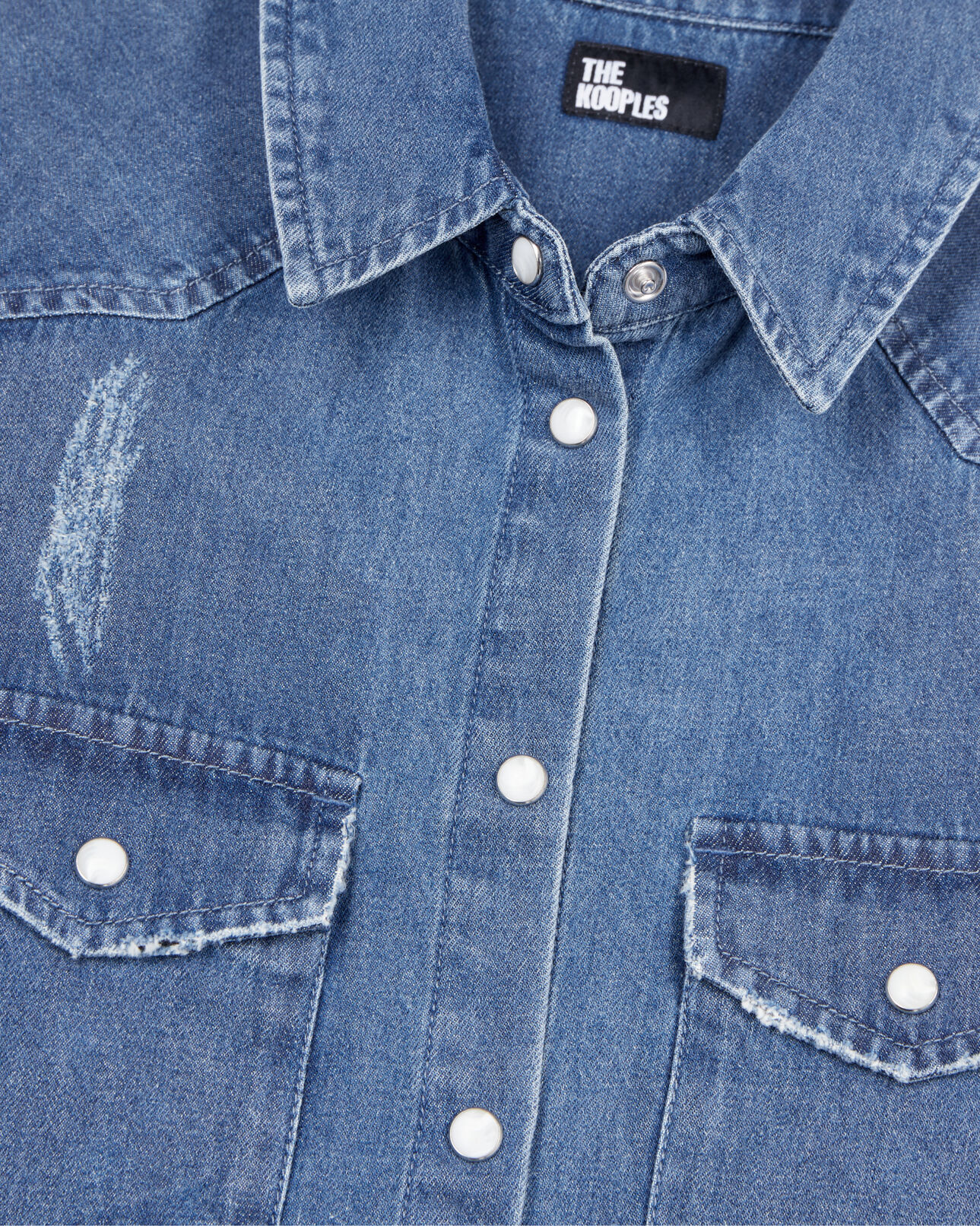The Kooples WOMEN USED RAPIECE sleeveless blue denim shirt