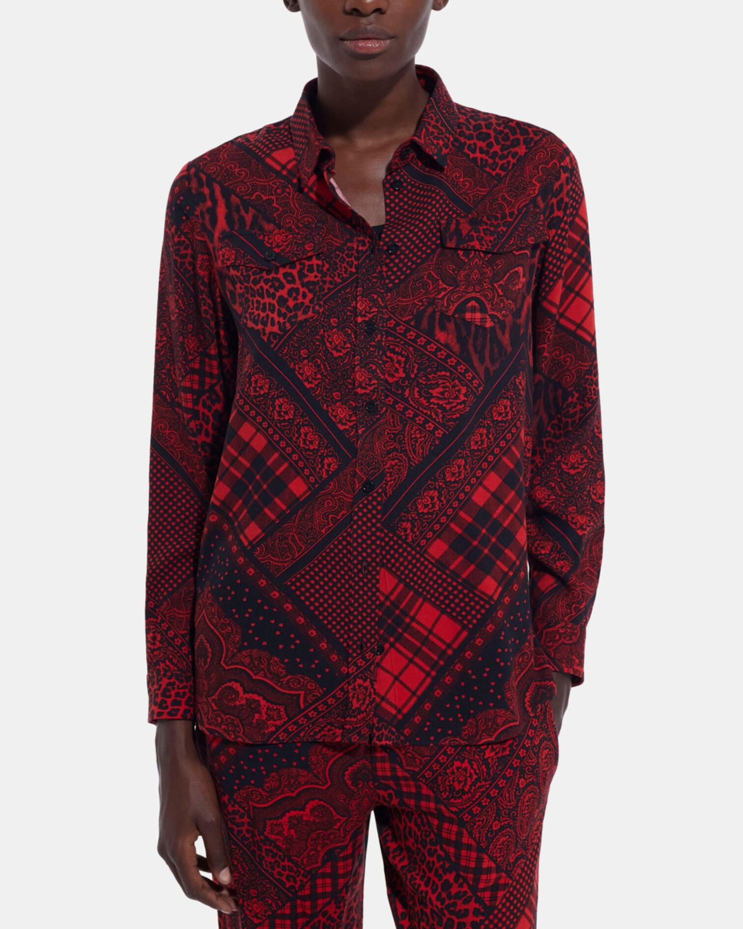 Printed shirt, RED / BLACK, hi-res image number null