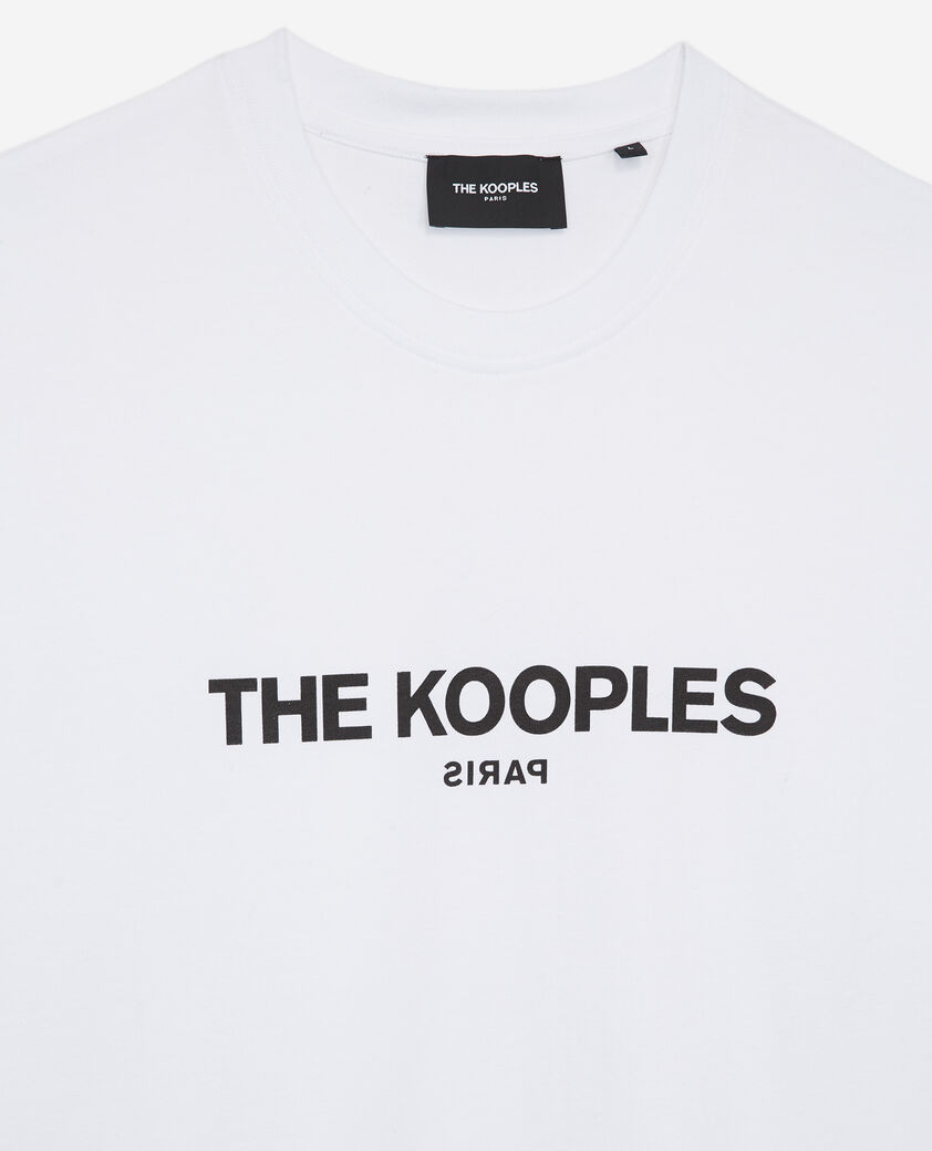 The Kooples MEN WHITE white cotton t-shirt with printed logo