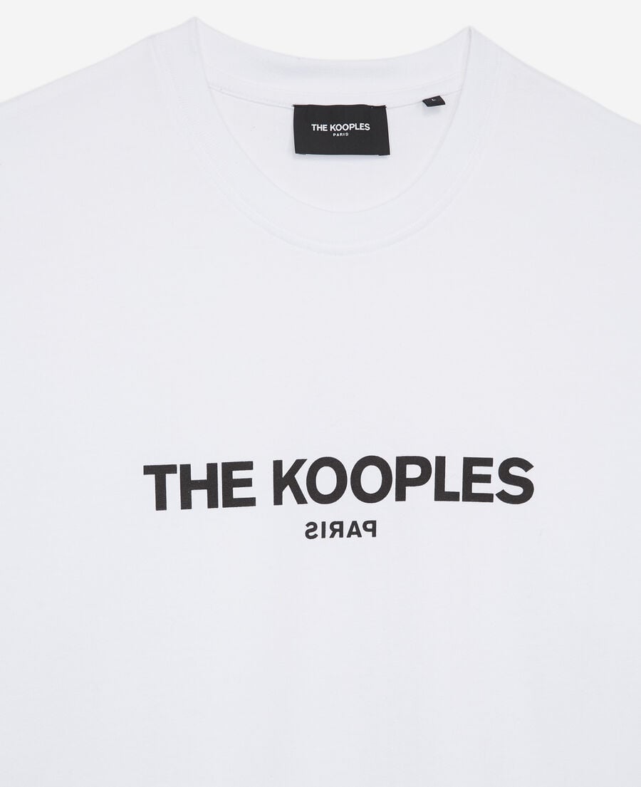 The Kooples MEN WHITE white cotton t-shirt with printed logo