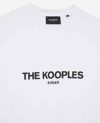 The Kooples MEN WHITE white cotton t-shirt with printed logo