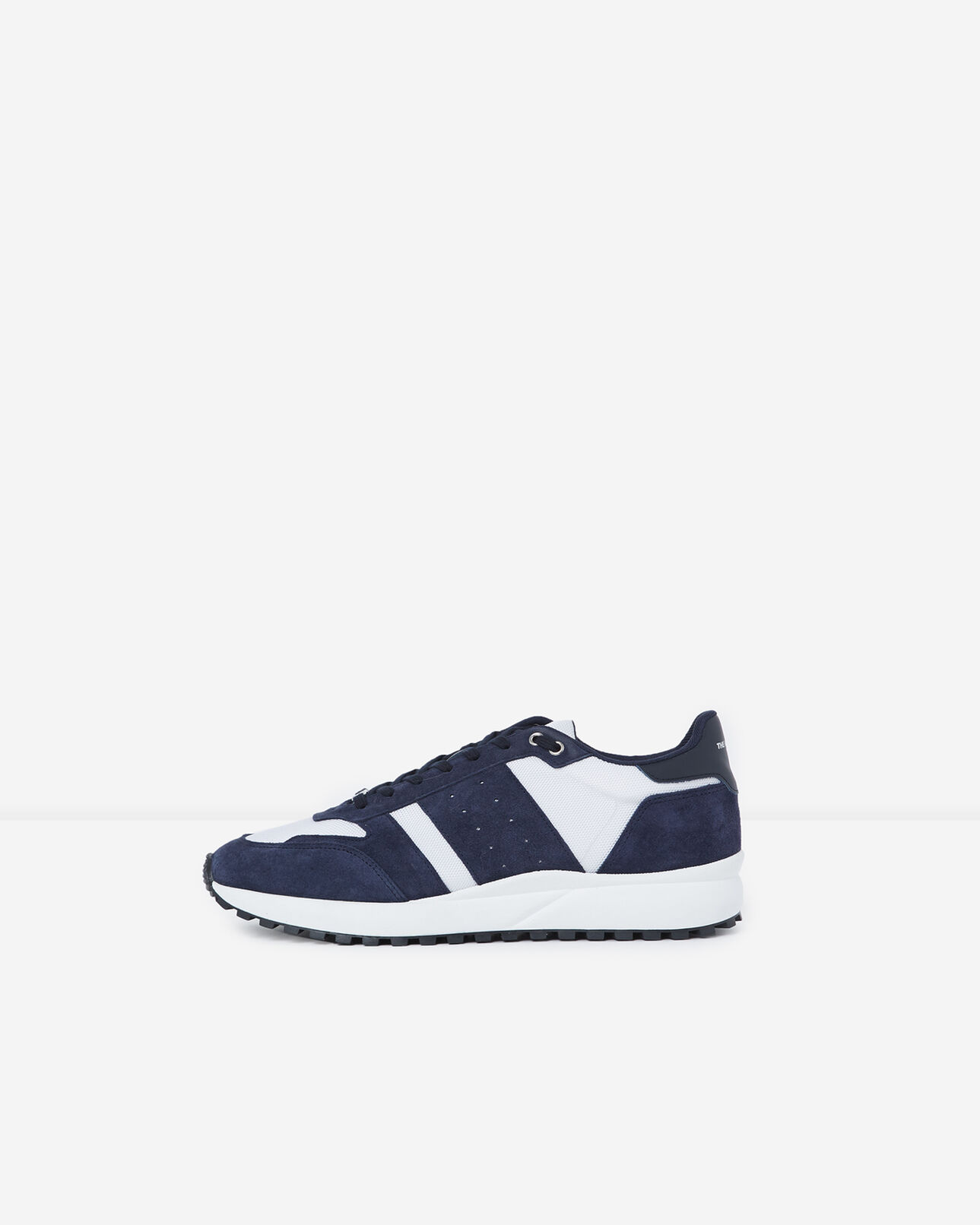The Kooples HOMBRE BEIGE / NAVY zapatillas blancas y azules retro piel malla