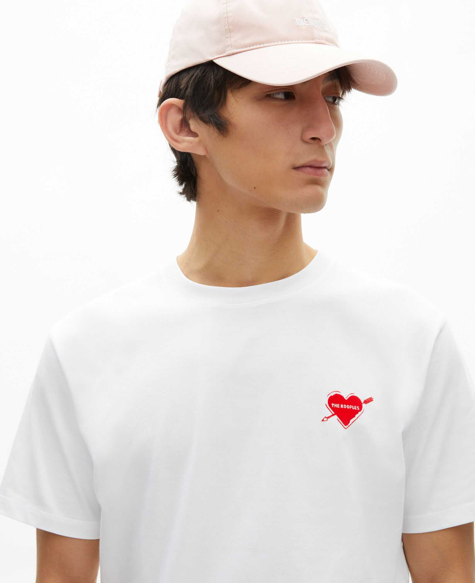 The Kooples HOMME WHITE t-shirt blanc avec flocage cœur