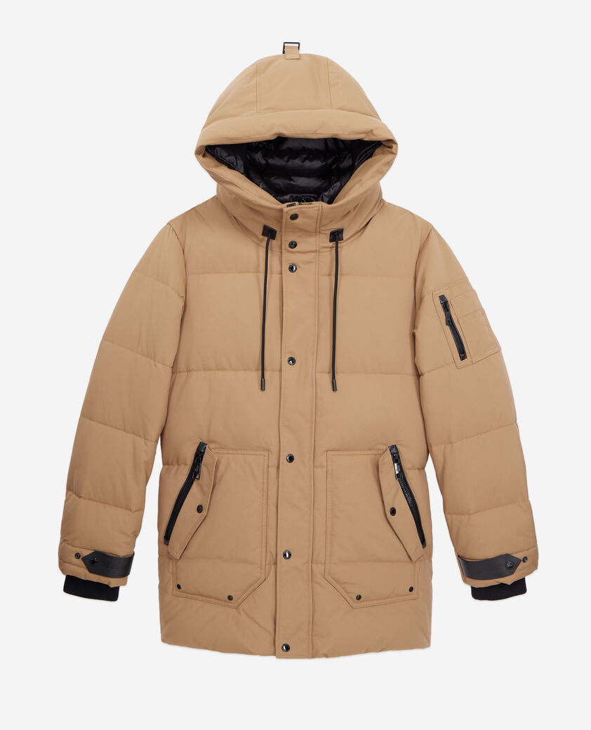 The Kooples HERREN CAMEL beiger parka mit kapuze