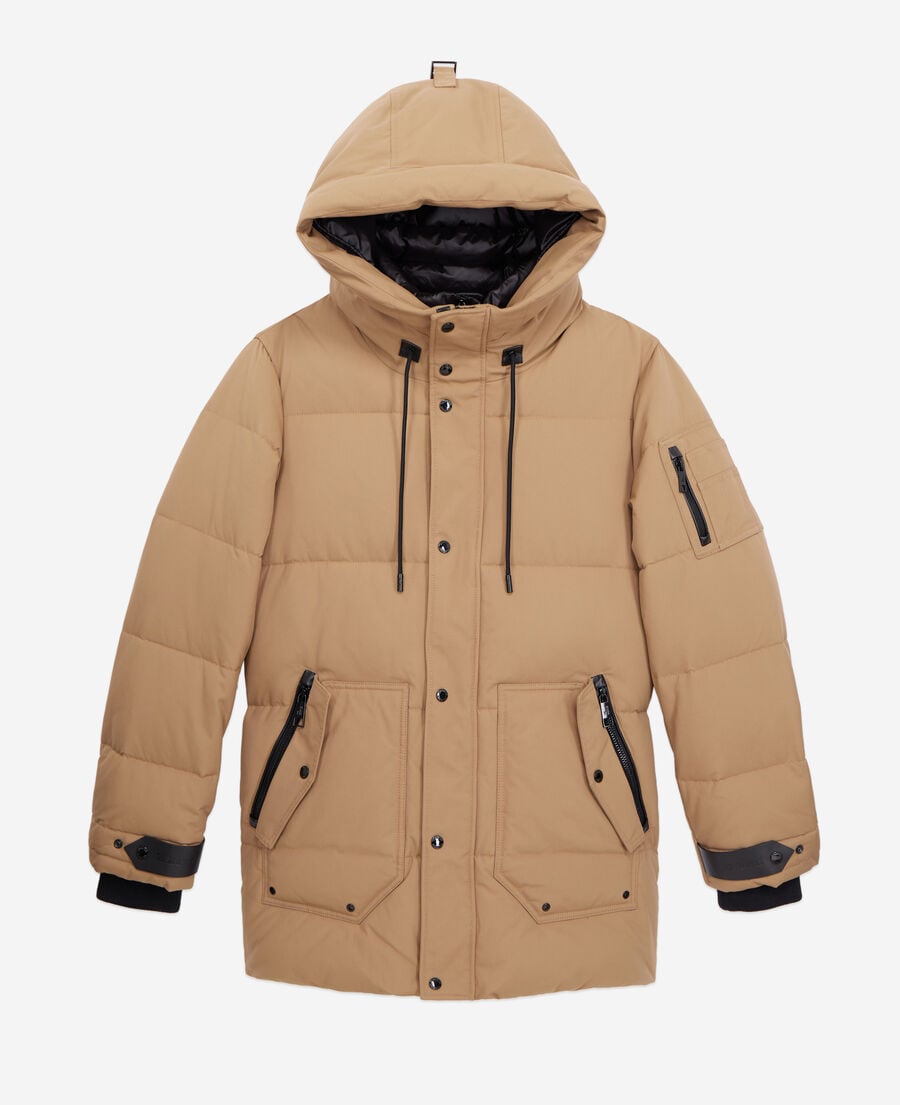 The Kooples H CAMEL beige hooded parka