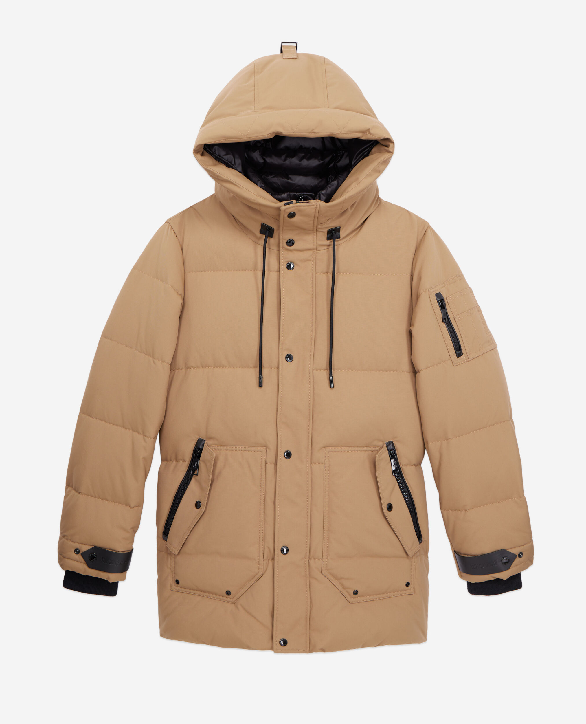 Beige hooded parka, CAMEL, hi-res image number null