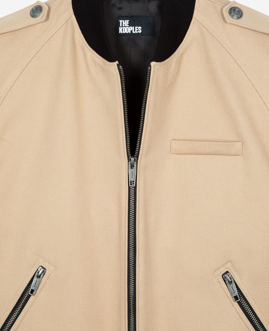 The Kooples H BEIGE beige cotton teddy jacket