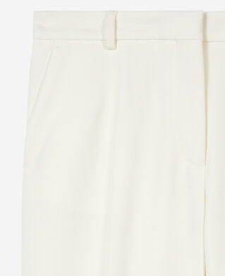 The Kooples FEMME ECRU pantalon tailleur en crêpe coupe droite écru