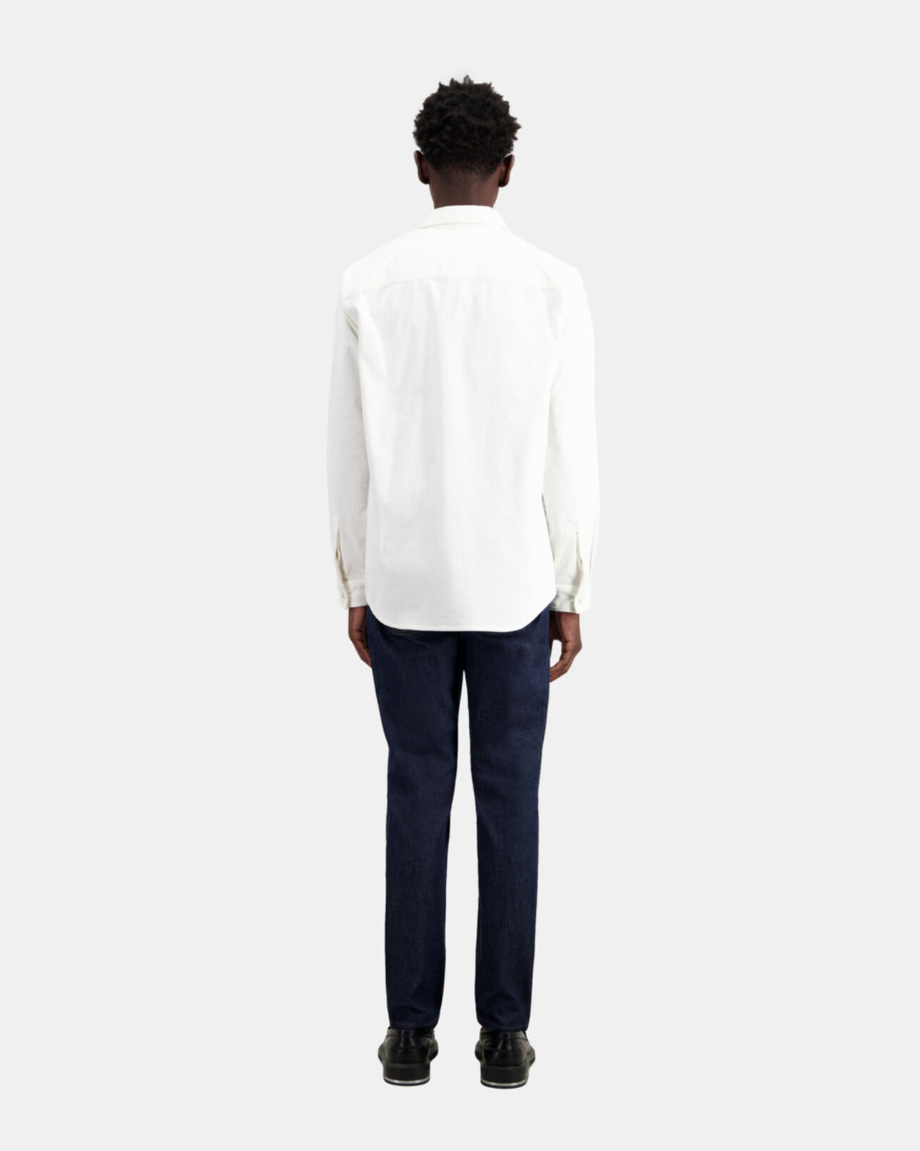 The Kooples HOMME ECRU chemise écrue en velours côtelé