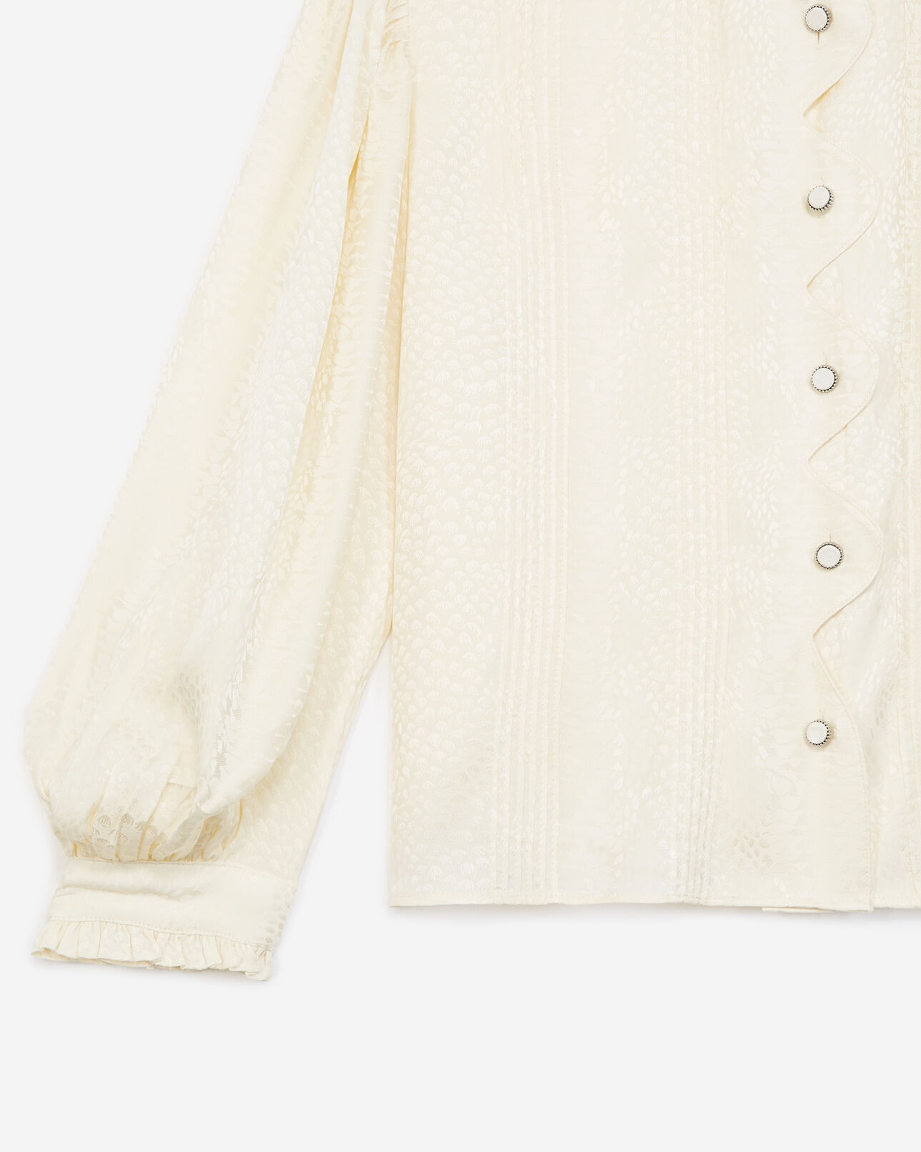 The Kooples WOMEN ECRU flowing ecru top with snakeskin motif