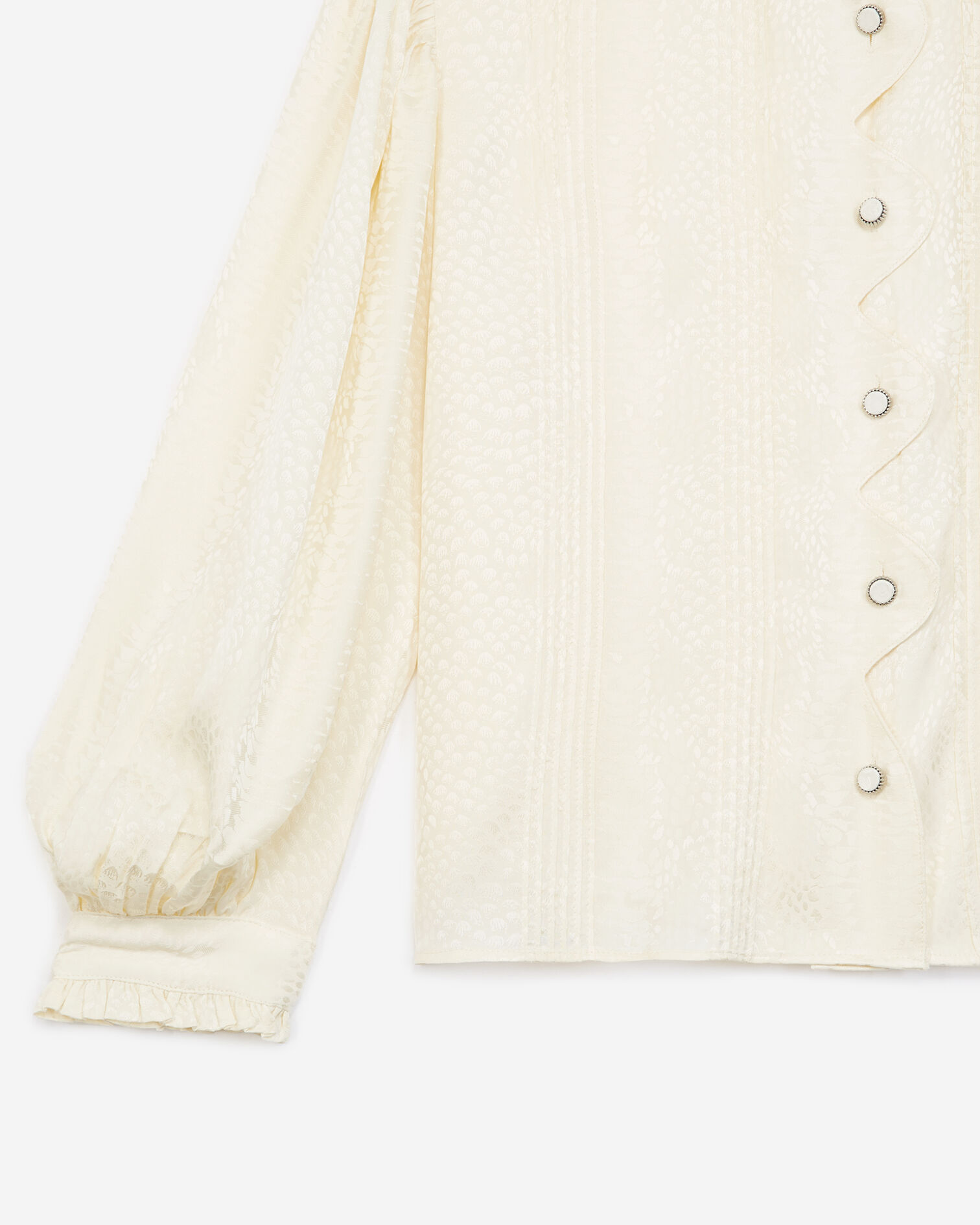 Flowing ecru top with snakeskin motif, ECRU, hi-res image number null