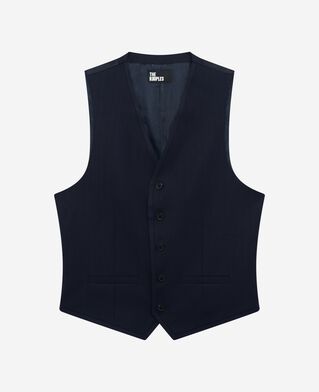 The Kooples HOMME DARK NAVY gilet de costume en laine bleu marine