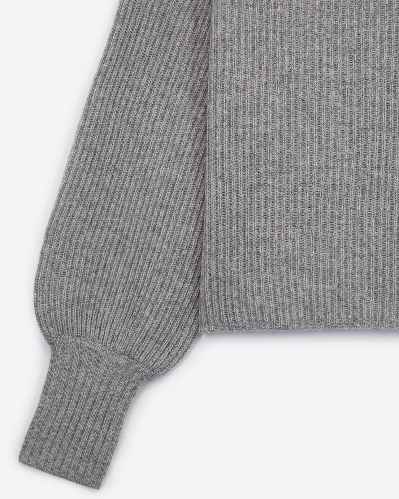 The Kooples DAMEN GREY grauer pullover mit feiner rippung