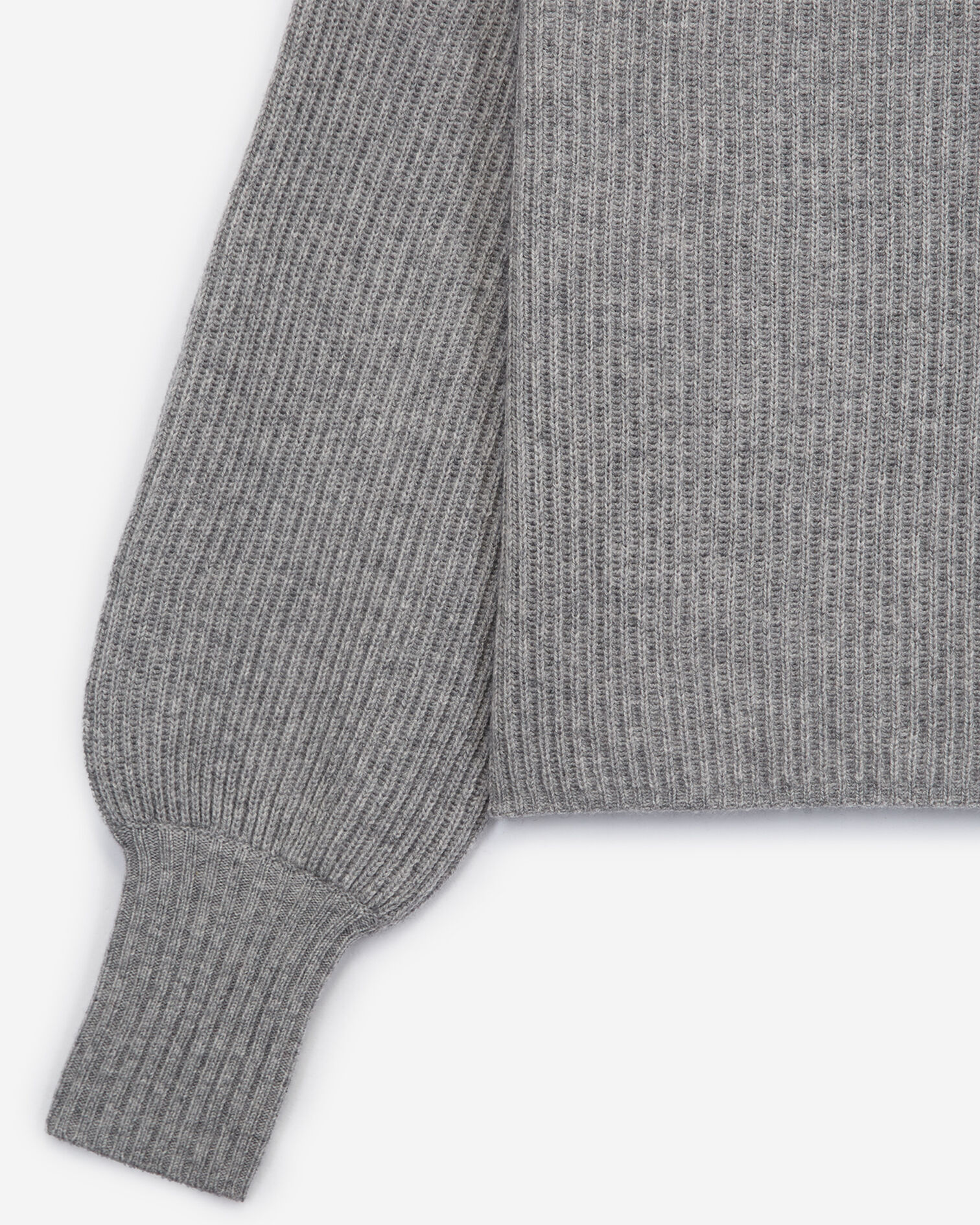 Grauer Pullover mit feiner Rippung, GREY, hi-res image number null