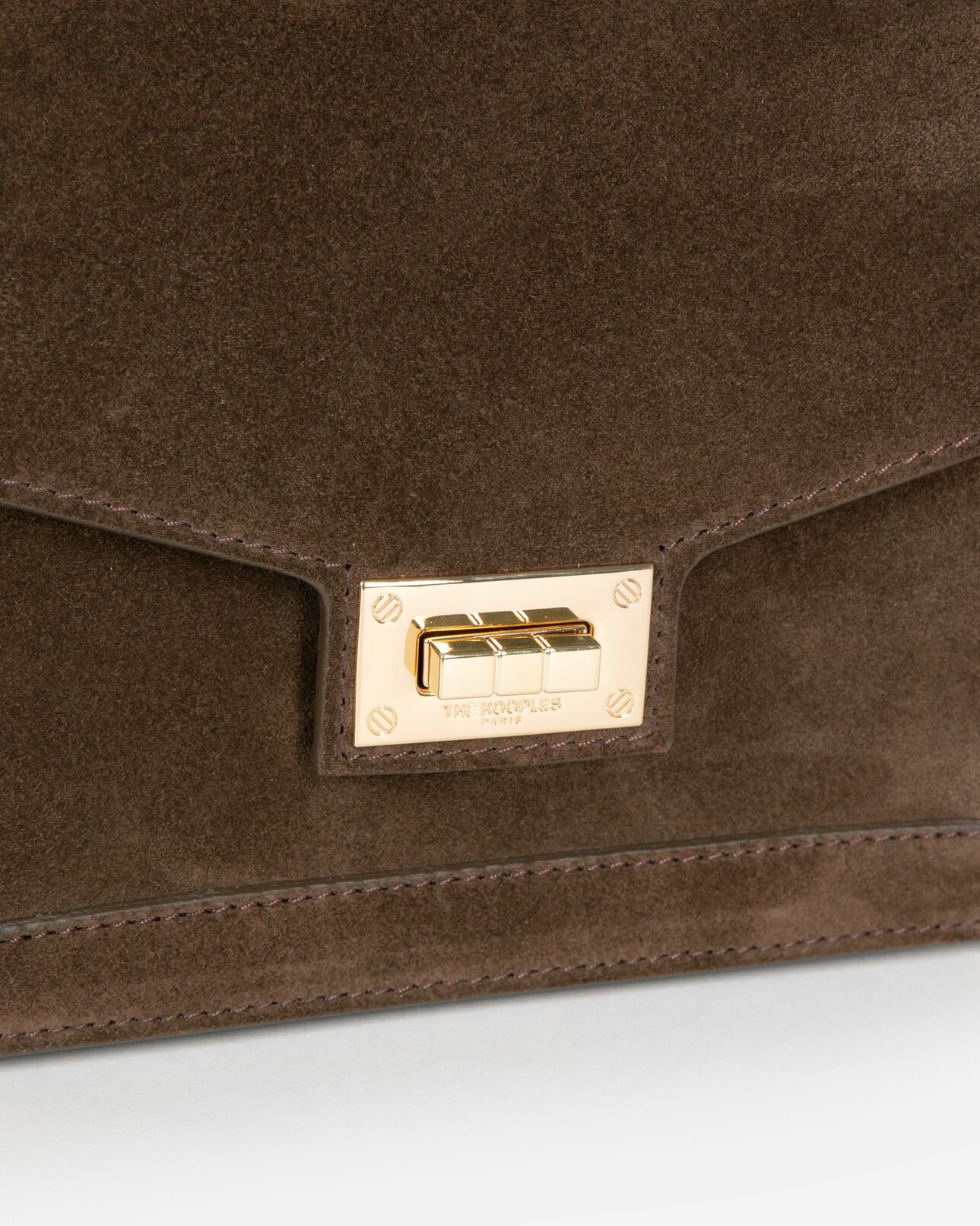 The Kooples FEMME CHOCOLATE sac emily small en suède marron
