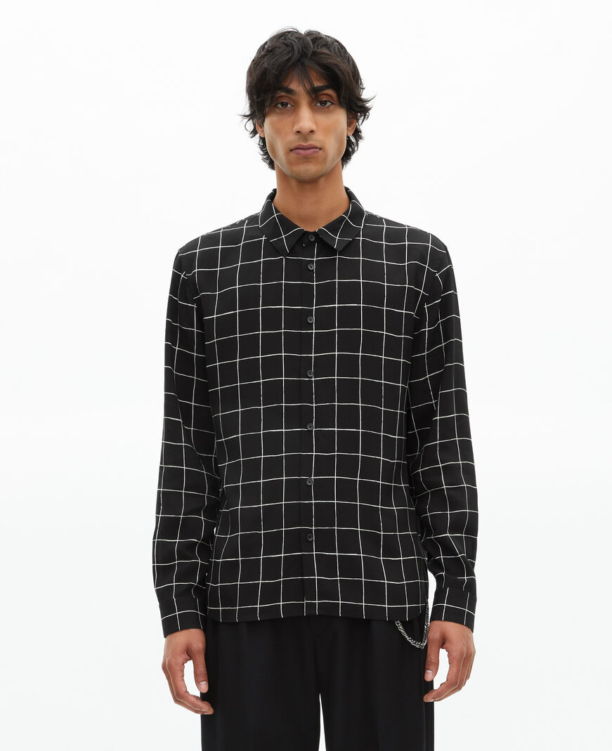 The Kooples HOMME BLACK WHITE chemise à carreaux noire
