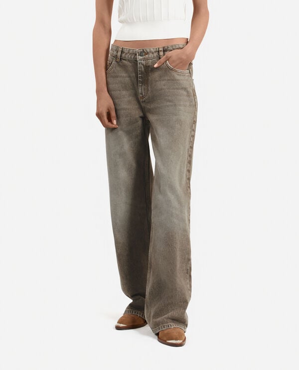The Kooples MUJER OLIVE vaqueros anchos oliva