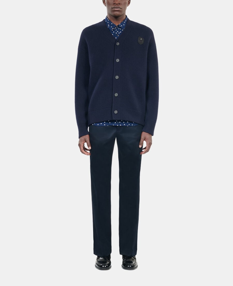 The Kooples H NAVY navy blue wool cardigan