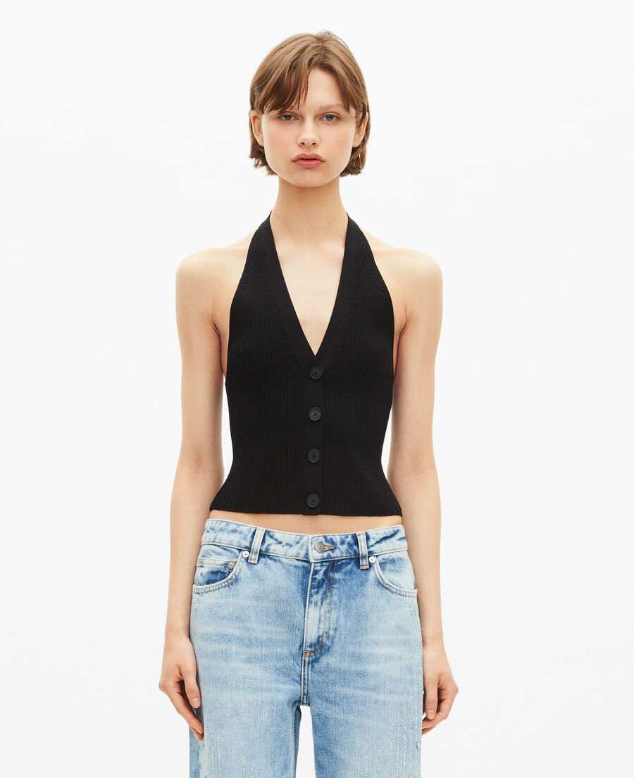 The Kooples F BLACK black mesh top
