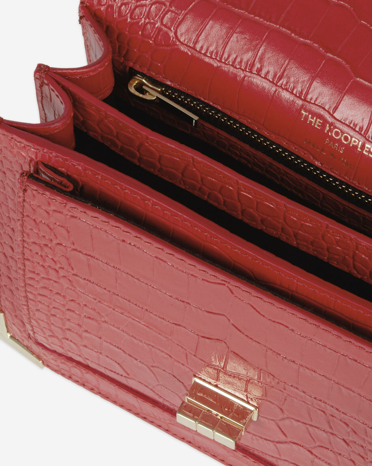 The Kooples WOMEN RED small red croco-effect emily bag