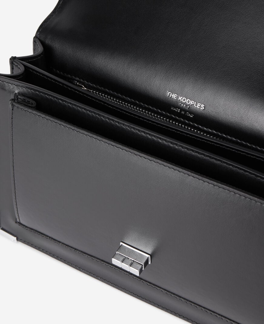 The Kooples DAMEN BLACK emily schultertasche aus schwarzem leder