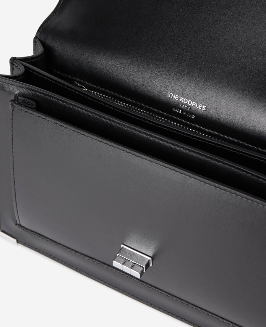 The Kooples WOMEN BLACK emily shoulder bag in black leather