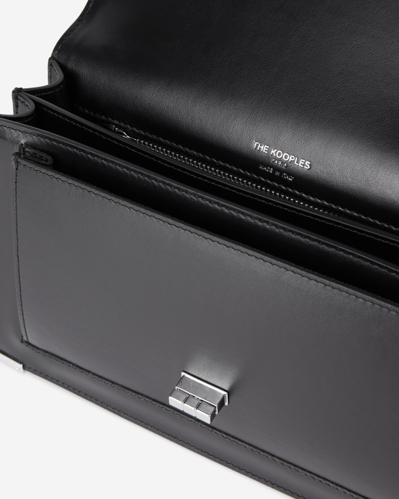 The Kooples FEMME BLACK sac emily porté épaule en cuir noir