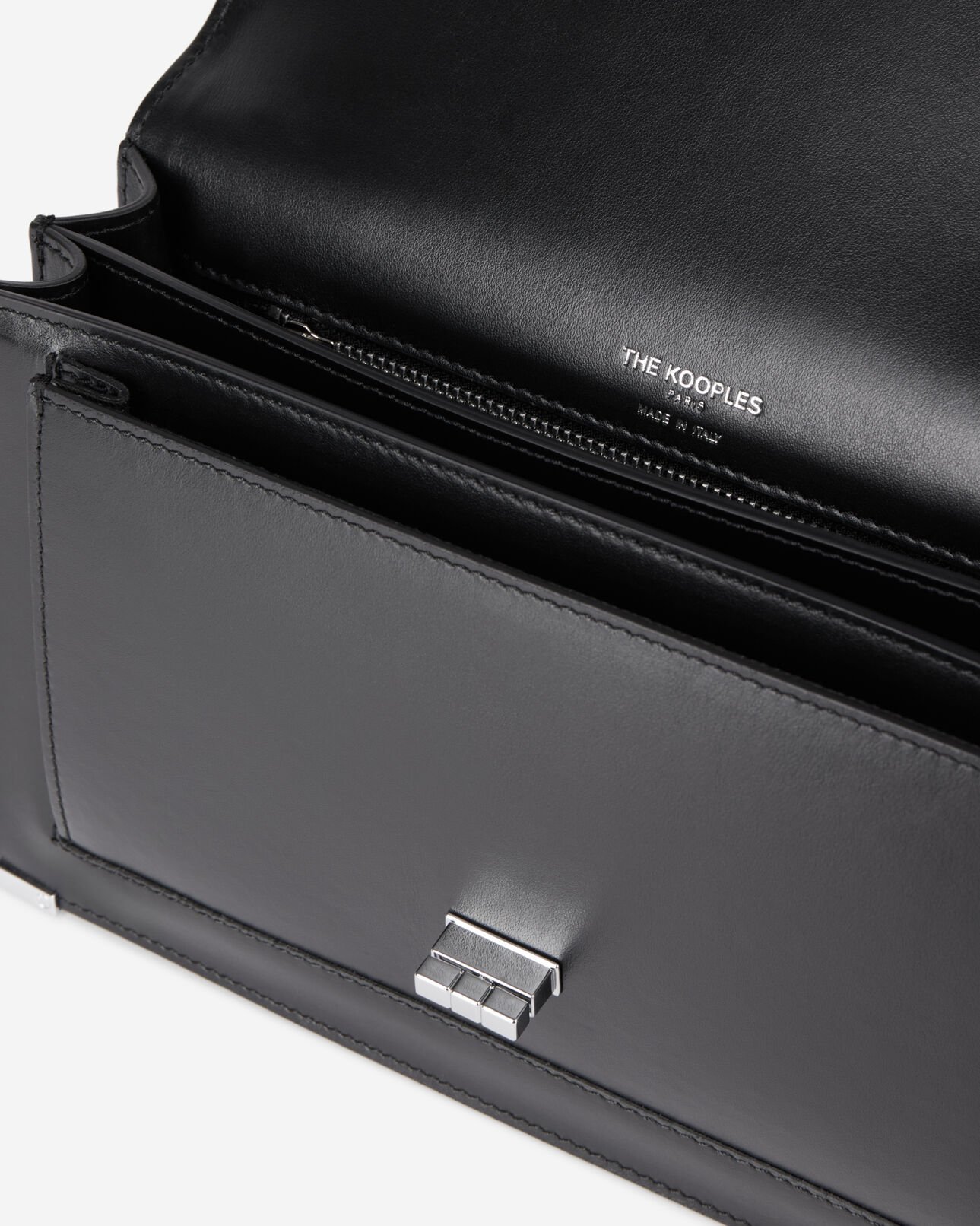 The Kooples DAMEN BLACK emily schultertasche aus schwarzem leder