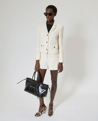 The Kooples FEMME ECRU veste tailleur en tweed &eacute;crue