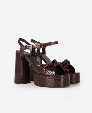 The Kooples DAMEN BROWN sandalen mit abs&auml;tzen aus braunem leder