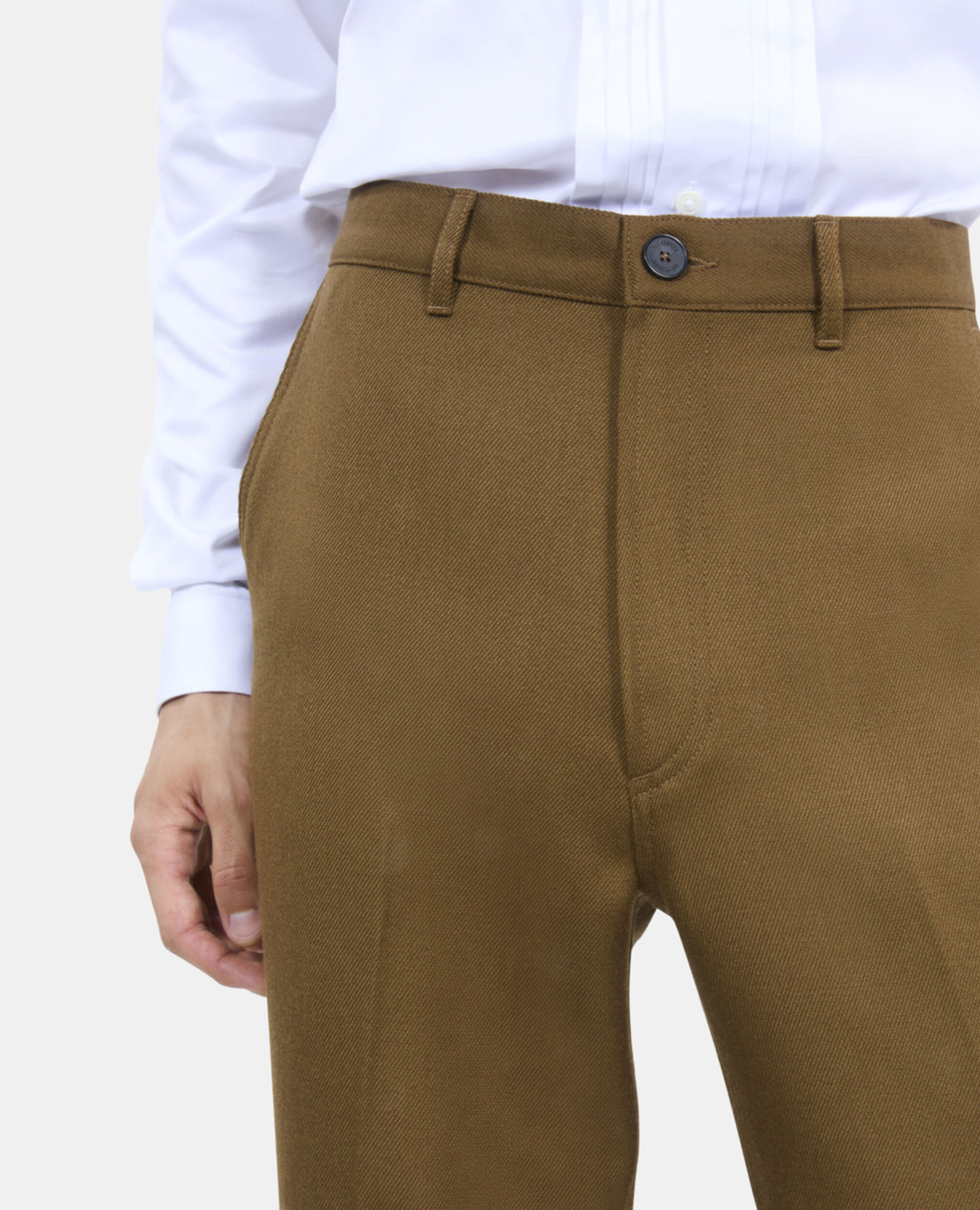 Khaki wool trousers, KAKI, hi-res image number null