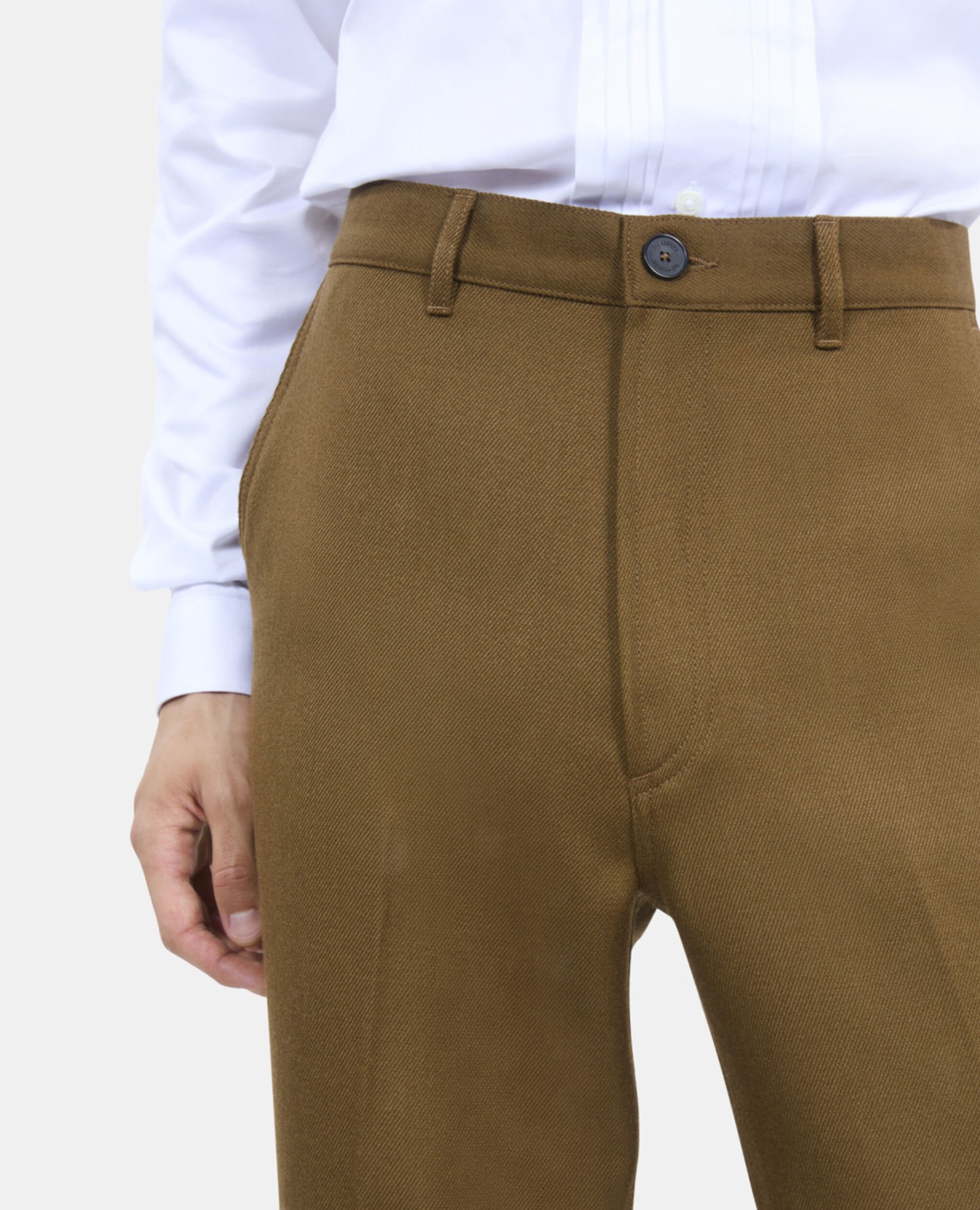 Khaki wool trousers, KAKI, hi-res image number null