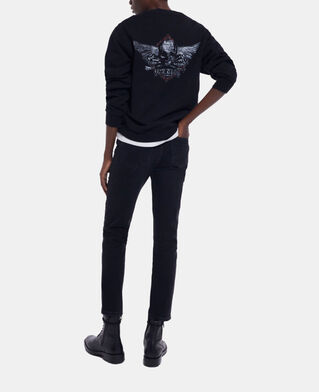 The Kooples FEMME BLACK WASHED sweat s&eacute;rigraphi&eacute; noir