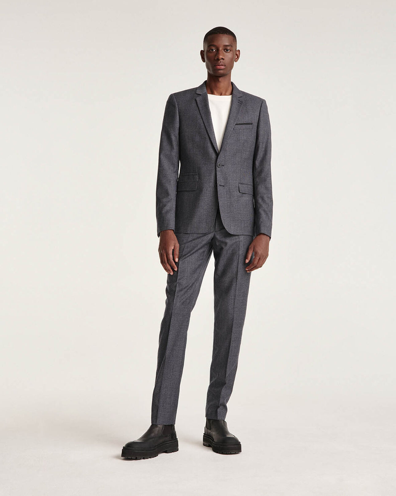 The Kooples HOMBRE GREY chaqueta de traje gris lana slim