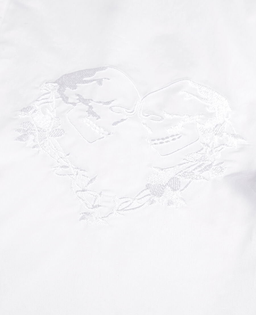 The Kooples F WHITE white shirt with skull heart embroidery