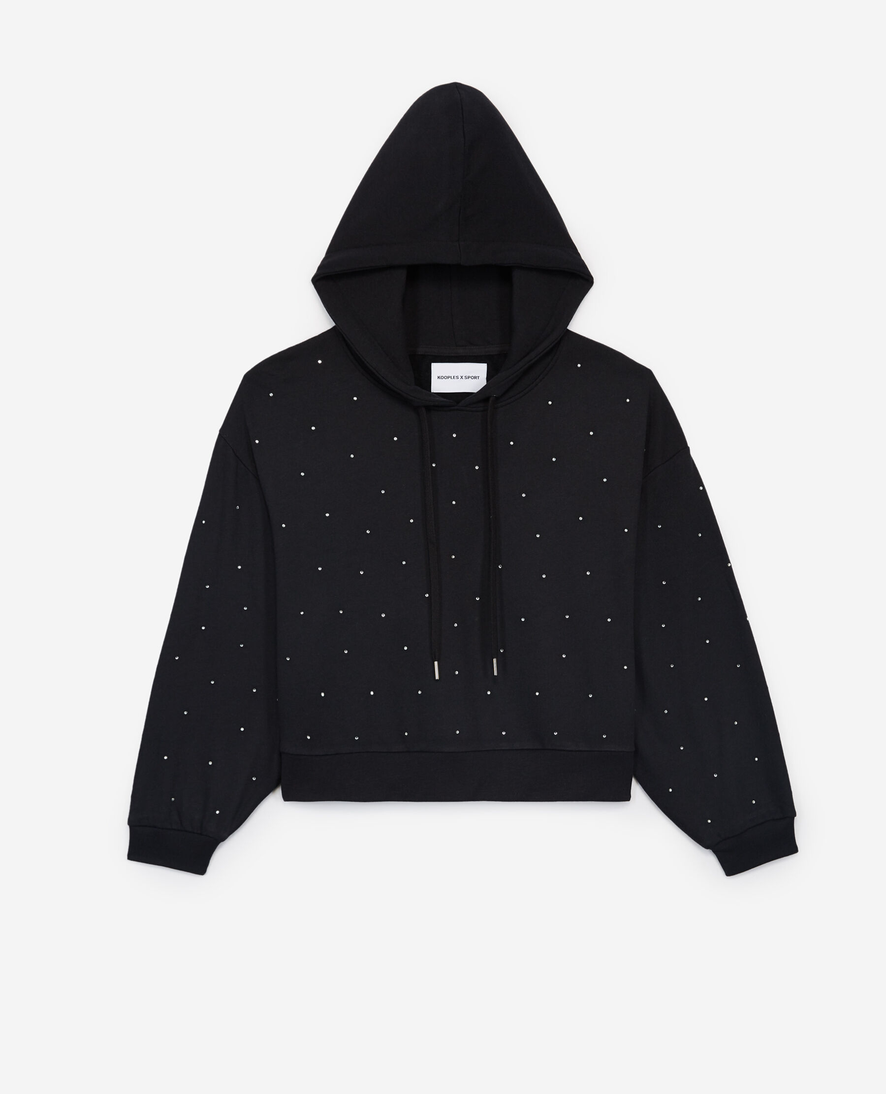 Black hoodie with rhinestones all over