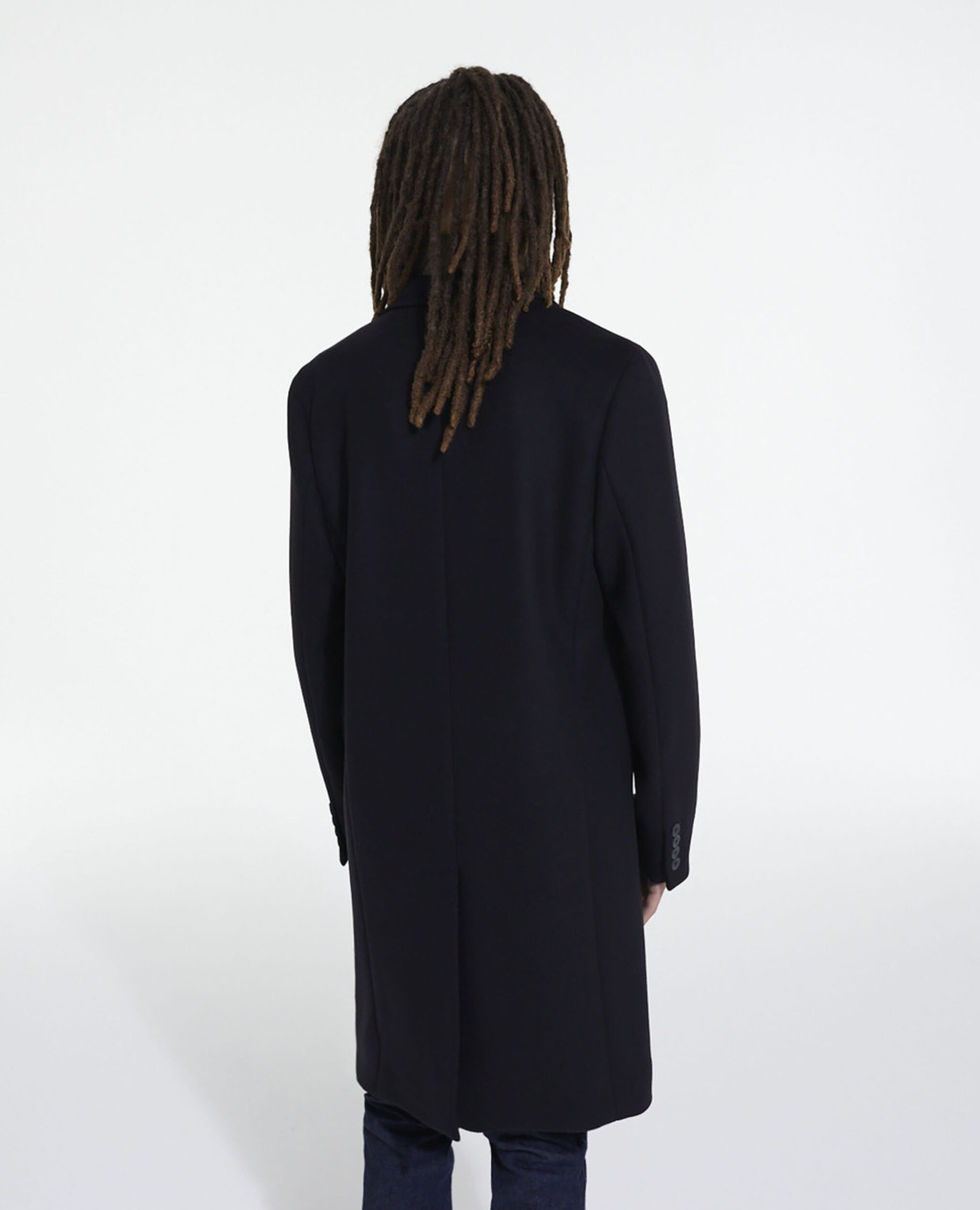 Long wool coat with leopard lining, BLACK, hi-res image number null