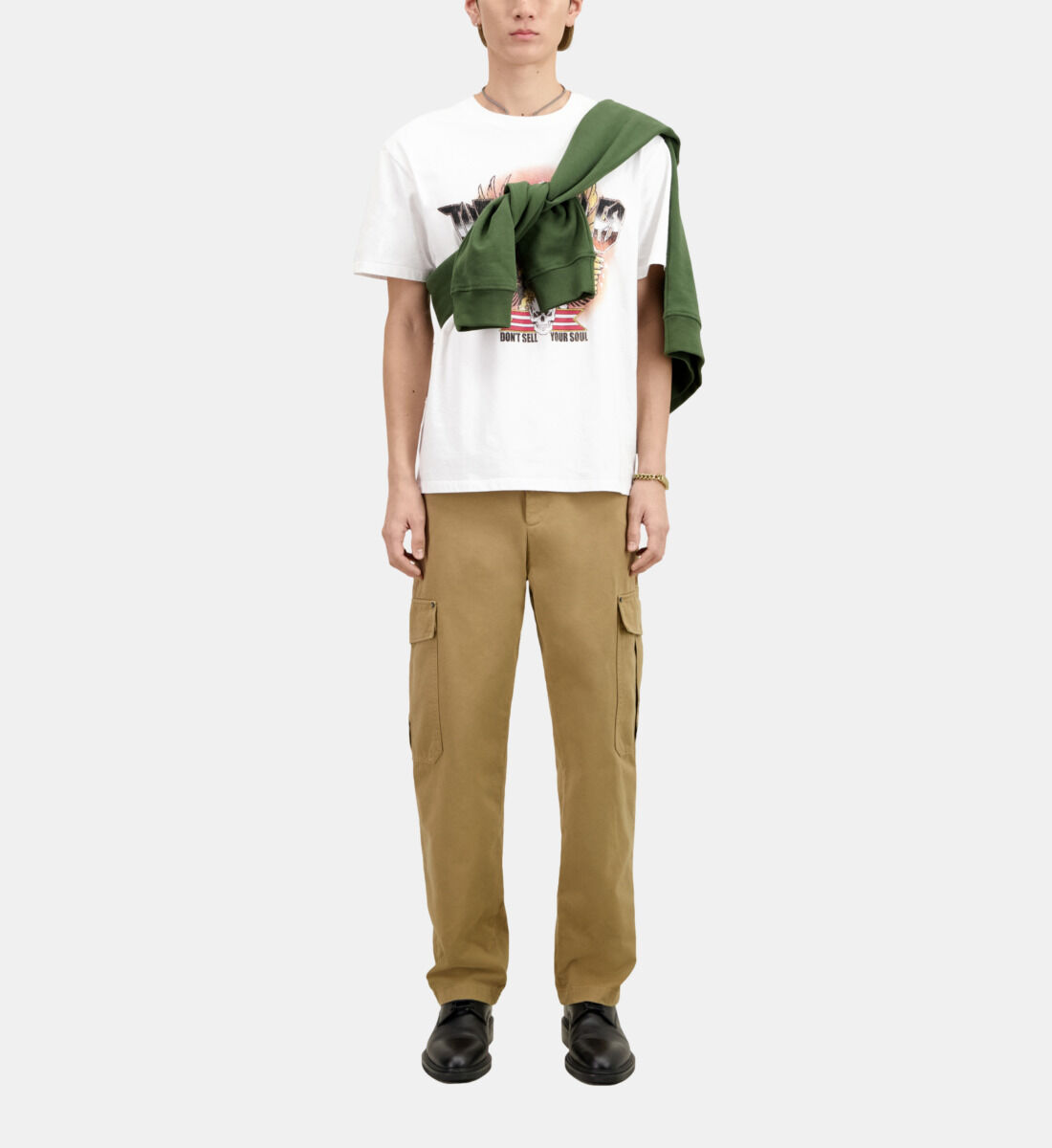 Beige cotton cargo pants The Kooples