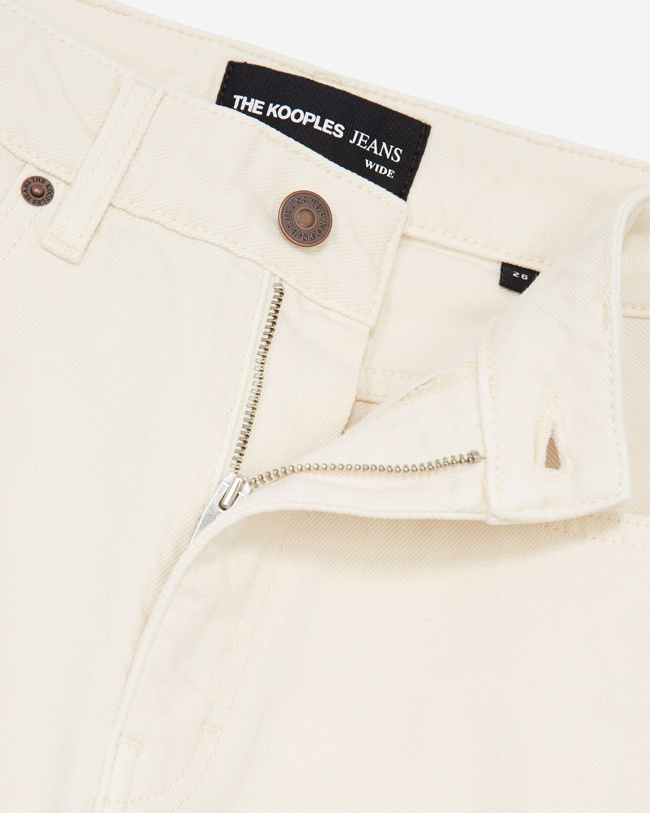 The Kooples WOMEN CREAM high-waist wide-leg ecru jeans