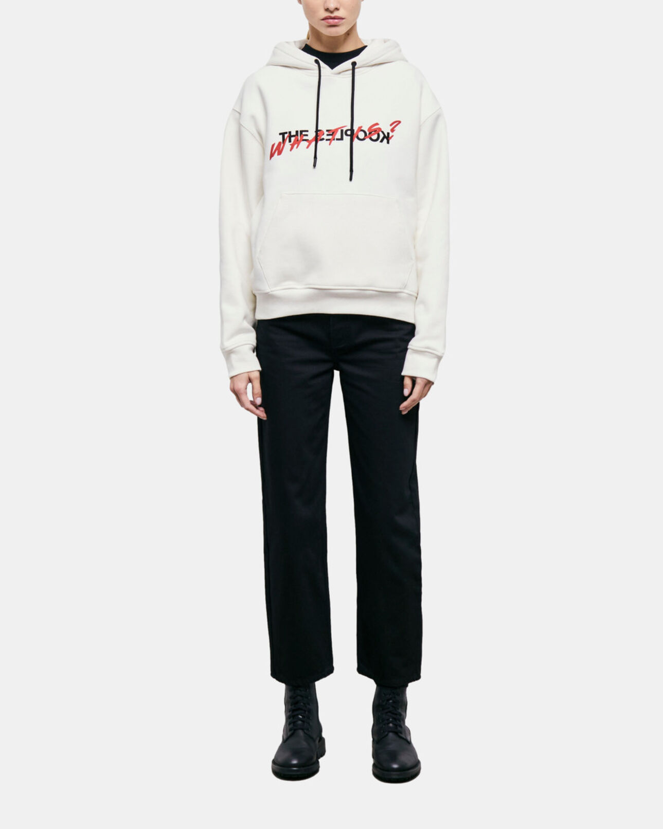 The Kooples MUJER ECRU sudadera blanco crudo serigrafía what is
